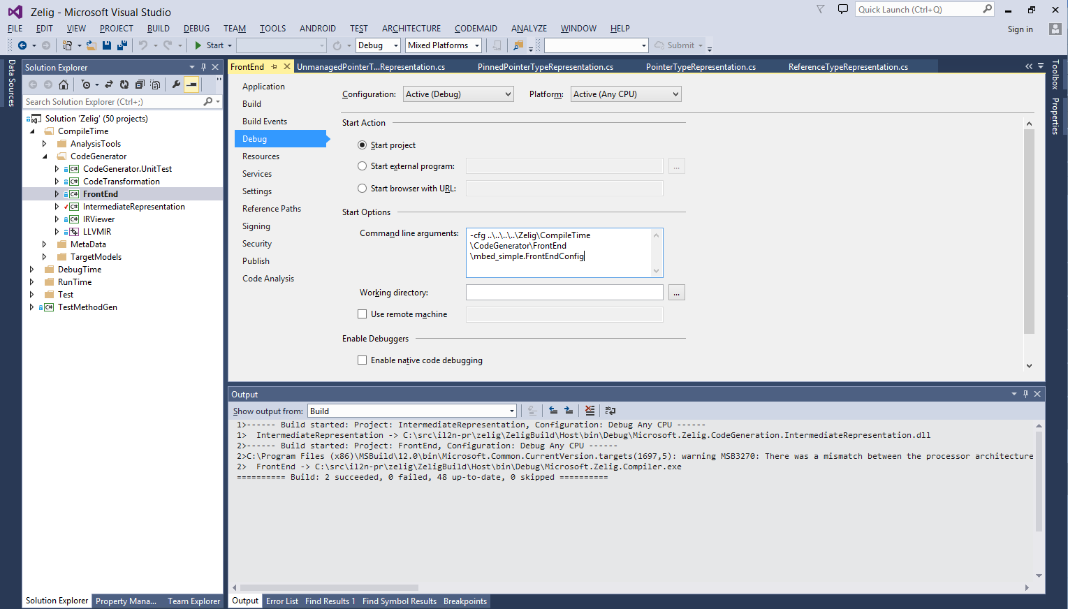 FrontEnd project debug configuration