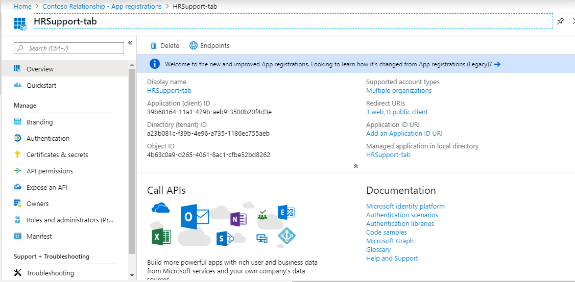 Azure AD Overview page