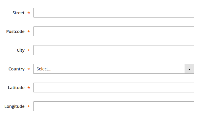 Retailer Address Fields