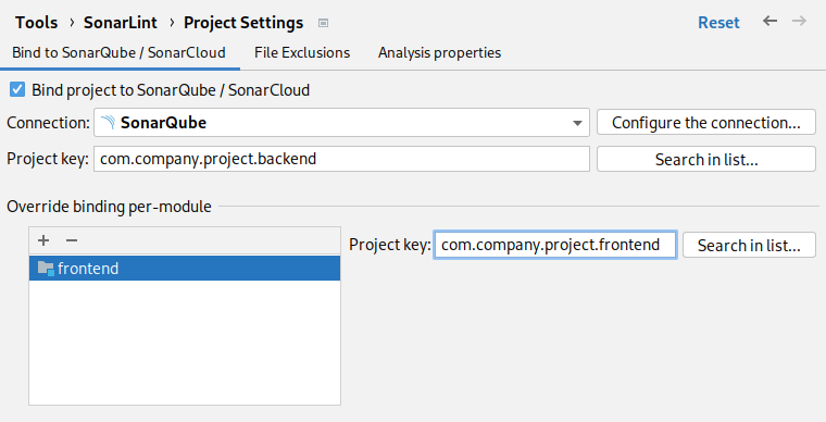 Project Settings Configure Module Binding