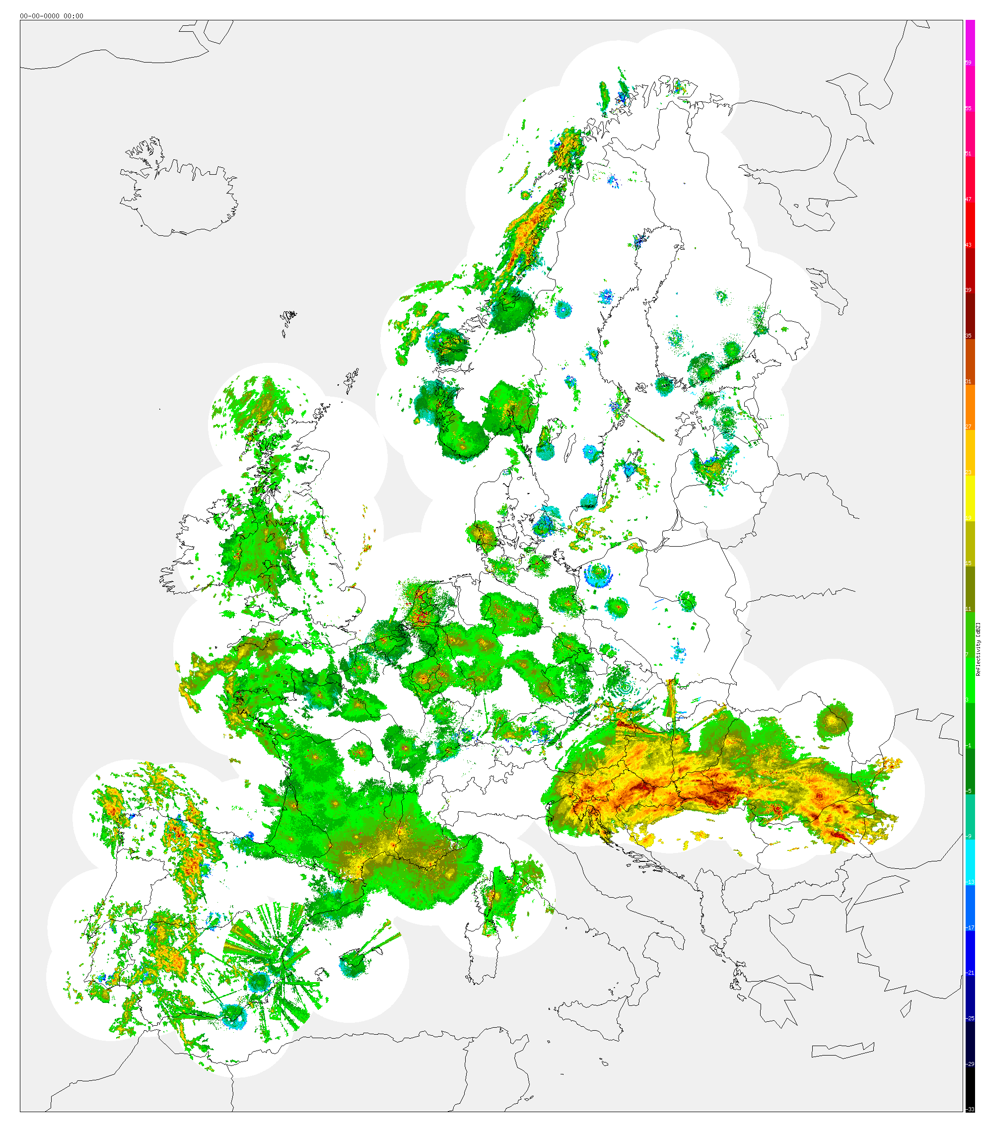 Fig. 3. Reflectivity composite for 2015-10-10 20:00 UTC