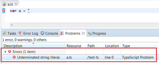 TypeScript Problem View