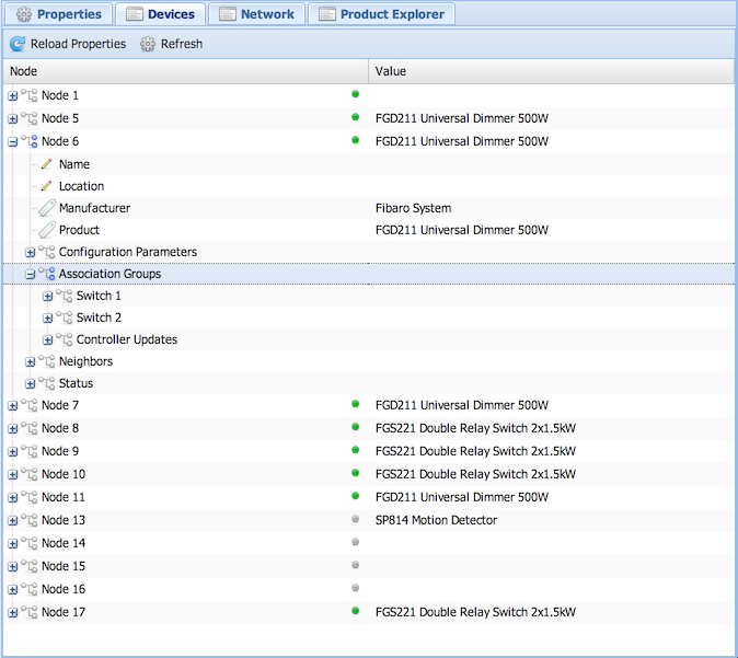 Z-Wave Config Screen