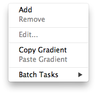 Gradient Editor Menu