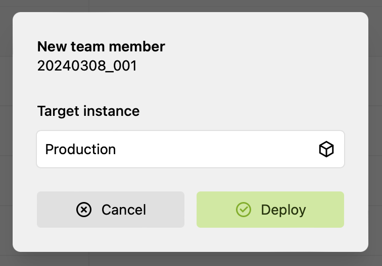 Version Deployment Dialog