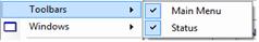 Menu View – Toolbars