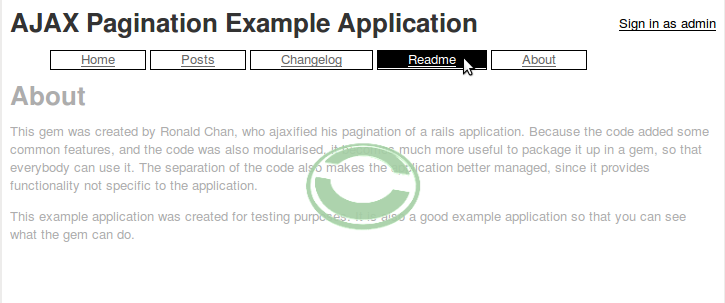 Site loading Readme page using AJAX Pagination